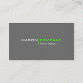 Limoen- en grijs minimalistisch bedrijfsVisitekaar Visitekaartje (Achterkant)