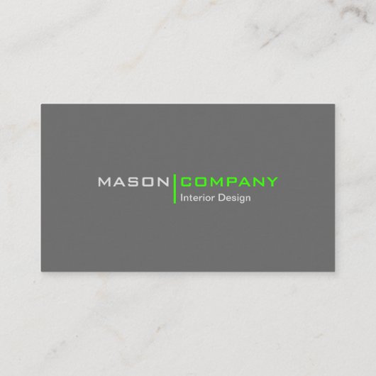 Limoen- en grijs minimalistisch bedrijfsVisitekaar Visitekaartje (Achterkant)