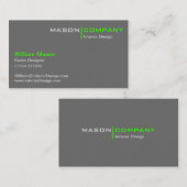 Limoen- en grijs minimalistisch bedrijfsVisitekaar Visitekaartje (Voorkant / Achterkant)