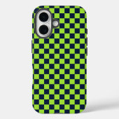 Limoen en marineblauw schaakbordpatroon Case-Mate iPhone case (Achterkant)