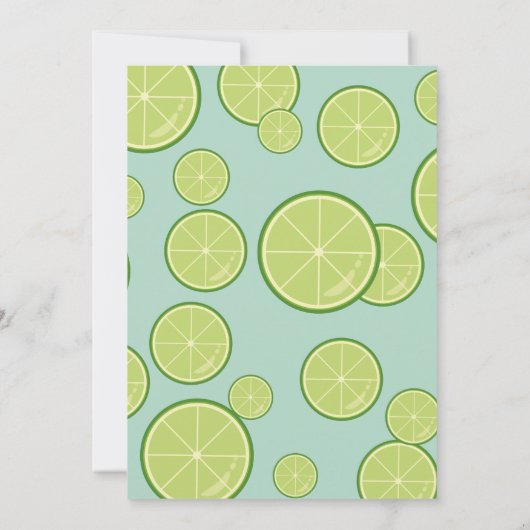 Limoen en munt Baby shower Uitnodiging (Achterkant)