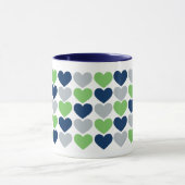 Limoen en Navy Blue Hearts Coffee Mok (Midden)