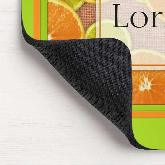 Limoen- en Oranje fruitslices Mousepad Muismat (Hoek)