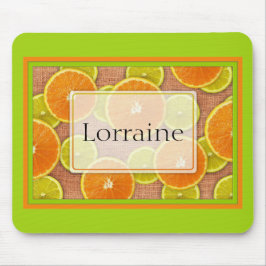 Limoen- en Oranje fruitslices Mousepad Muismat