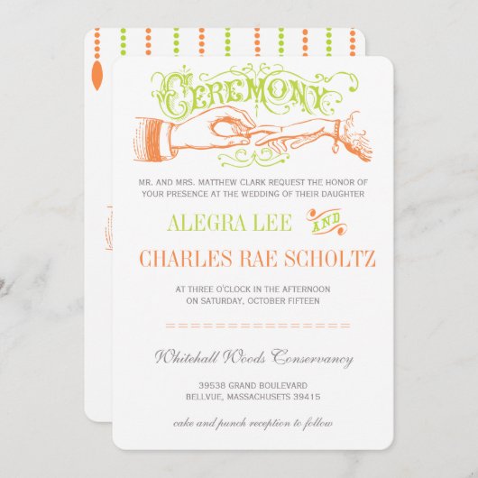 Limoen en Oranje moderne  Typografie Kaart (Voorkant / Achterkant)