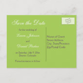 Limoen en Paarse Damask Save the Date Briefkaart (Achterkant)