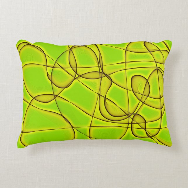 Limoen en paden accent kussen (Voorkant)