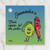 Limoen en Pepper Pals Grappige Cartoon Limoen augu Bedankjes Labels (Voorkant)