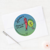 Limoen en Pepper Pals Grappige Cartoon Limoen augu Ronde Sticker (Envelop)