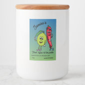 Limoen en Pepper Pals Grappige Cartoon Limoen augu Voedselcontainer Etiket (Voorkant)