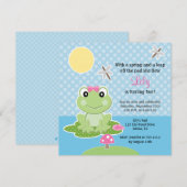 Limoen en Pink Bow Frog verjaardagsuitnodigingen Kaart (Voorkant / Achterkant)