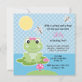 Limoen en Pink Bow Frog verjaardagsuitnodigingen Kaart (Voorkant)