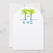 Limoen en Royal Blue Beach Typografie Invite Kaart (Achterkant)