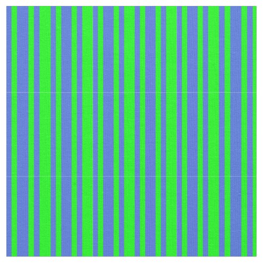 Limoen- en Royal Blue Pattern van Stripes Stof (Close Up)