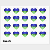 Limoen en Royal Blue Sweet 16 Heart Shaped Sticker (Vel)