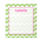 Limoen en Roze Chevron Zigzag Notitieblok (Voorkant)