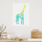 Limoen- en Turquoise-Giraffe Poster (Keuken)