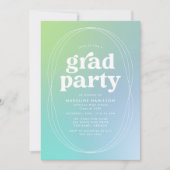 Limoen- en Turquoise Gradient Graduation Party Kaart (Voorkant)