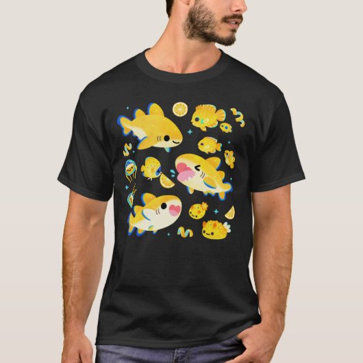 Limoen en vrienden blauw t-shirt (Voorkant)