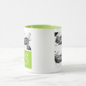 Limoen en White Instagram Photo Collage Monogram Mok (Midden)