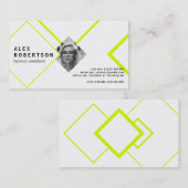 Limoen en witte diamanten portret visitekaartje (Voorkant / Achterkant)