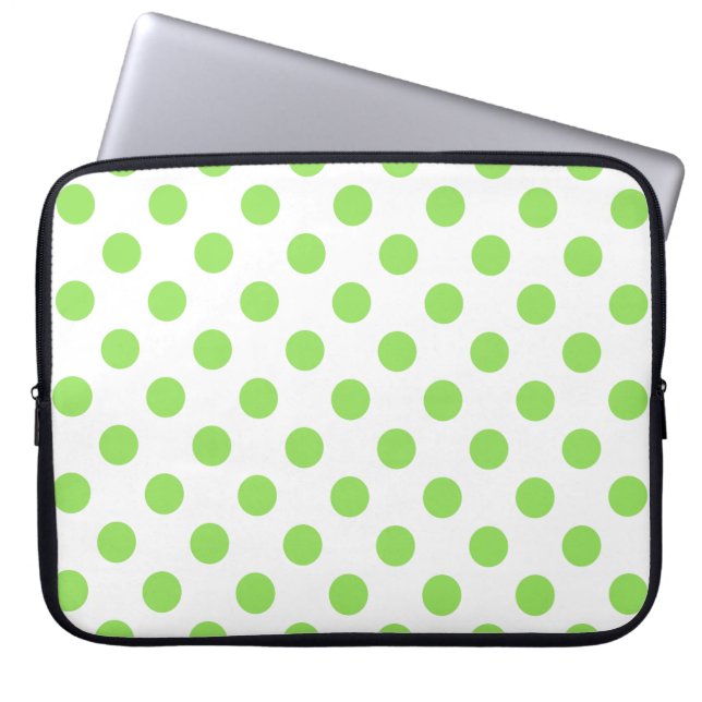 Limoen- en witte haarpunten laptop sleeve (Voorkant)