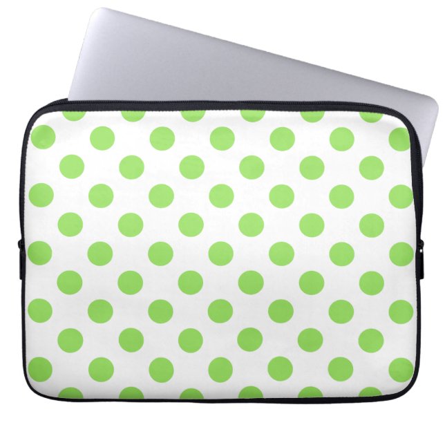 Limoen- en witte haarpunten laptop sleeve (Voorkant)