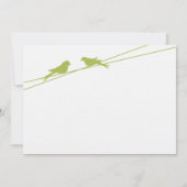 Limoen en witte Tortelduifjes op een draad Kaart (Achterkant)