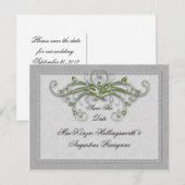 Limoen en zilveren versierde wervelingen redden de aankondigingskaart (Voorkant / Achterkant)