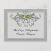 Limoen en zilveren versierde wervelingen redden de aankondigingskaart (Voorkant)