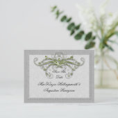Limoen en zilveren versierde wervelingen redden de aankondigingskaart (Staand voorkant)