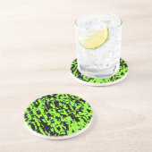 Limoen- en zwarte Abstracte rackle Zandsteen Onderzetter (Zijkant)