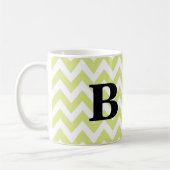 Limoen en zwarte Chevron Monogram Mok (Links)