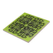 Limoen en zwarte Retro-Tegels Tegeltje (Zijkant)