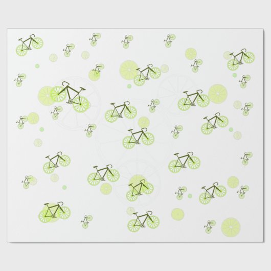 limoen fiets groen cadeaupapier (Vlak)