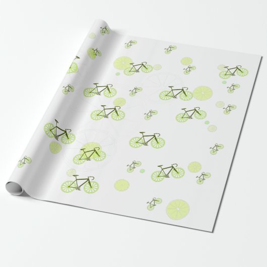 limoen fiets groen cadeaupapier (Uitgerold)
