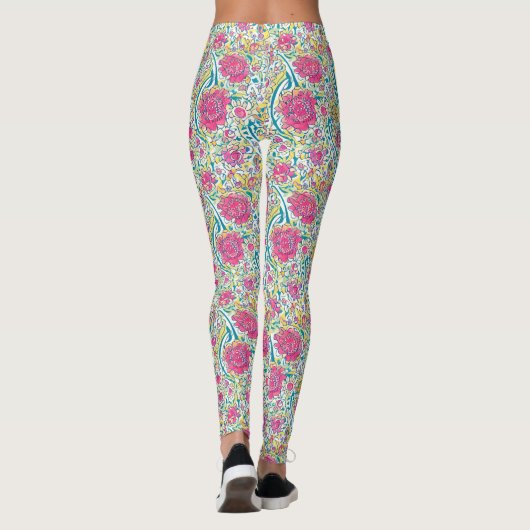 Limoen Floral Arabic Pattern Leggings (Achterkant)