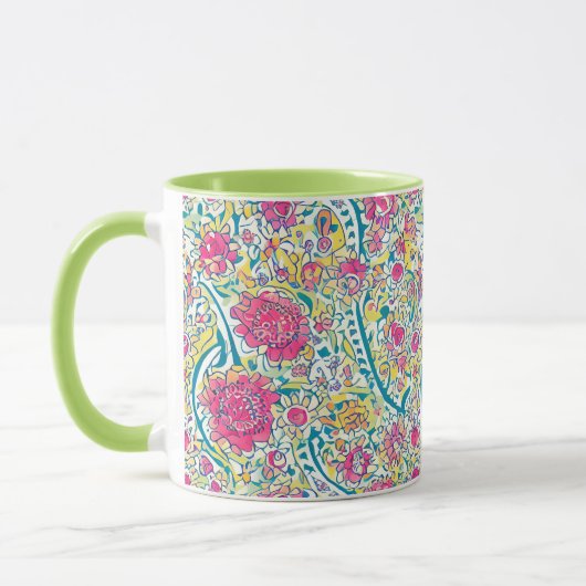 Limoen Floral Arabic Pattern Mok (Links)