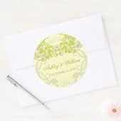 Limoen  Floral Flourish Wedding Party Favor Ronde Sticker (Envelop)