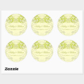 Limoen  Floral Flourish Wedding Party Favor Ronde Sticker (Vel)