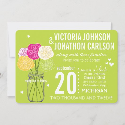 Limoen Foto Ranunculus Roos ModernTypografie Kaart (Voorkant)