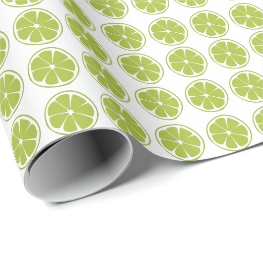 Limoen Fruit Groen Limoen Patroon Cadeaupapier (Rol Hoek)