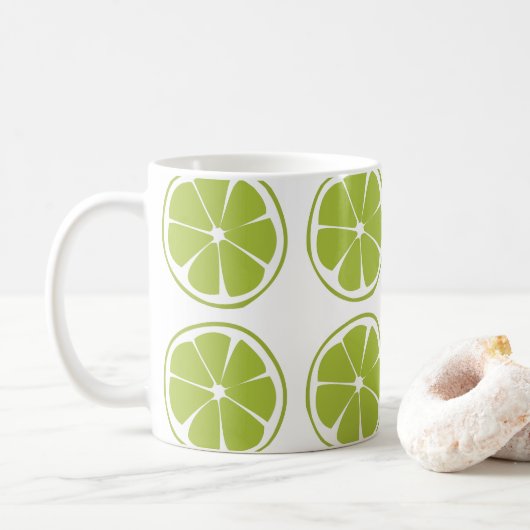 Limoen Fruit Groen Limoen Patroon Koffiemok (Met donut)