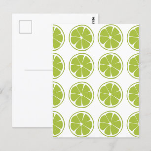 Limoen Fruit Groene Limoen Patroon Briefkaart