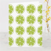 Limoen Fruit Groene Limoen Patroon Kaart (Gele Bloem)