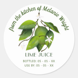 Limoen-fruitconserven Ronde Sticker