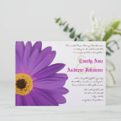 Limoen & Fuchsia Gerber Daisy Wedding Invitation Kaart (Staand voorkant)