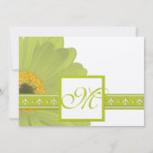 Limoen & Fuchsia Gerber Daisy Wedding Invitation Kaart (Achterkant)