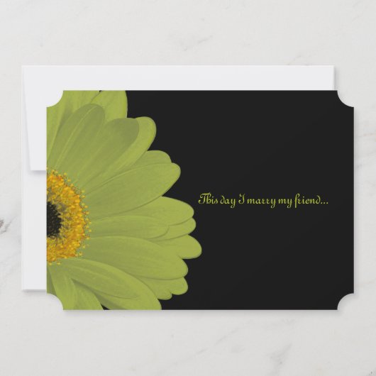 Limoen & Fuchsia Gerber Daisy Wedding Invitation Kaart (Achterkant)