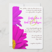 Limoen & Fuchsia Gerber Daisy Wedding Invitation Kaart (Voorkant)